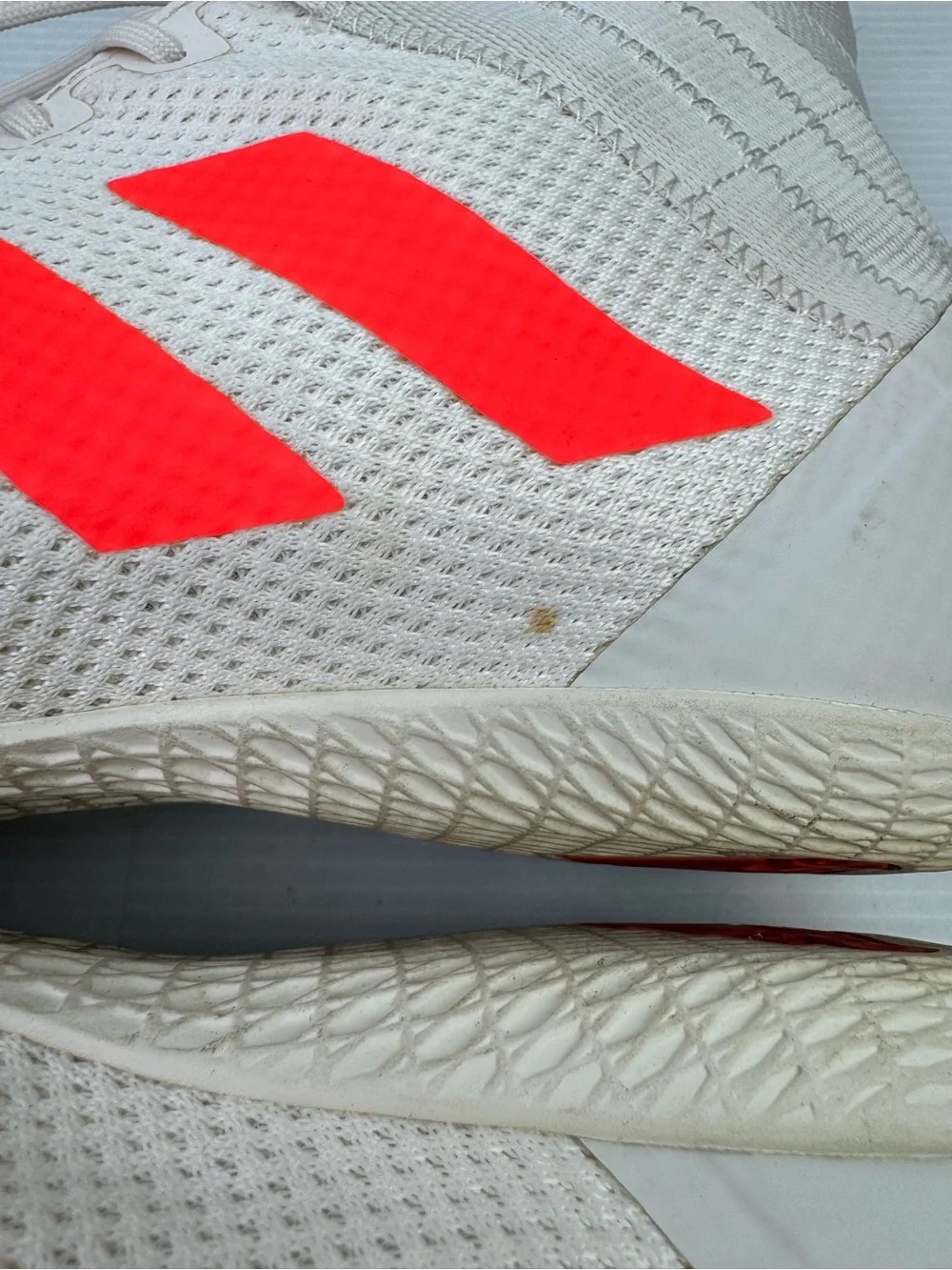 Adidas Speedex 18 Boxing Shoes Men's Sz 7.5 Off-White Solar Red FU8173 Athletic
